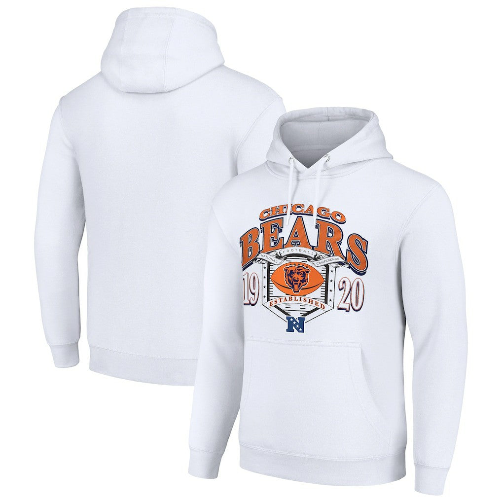 Chicago Bears Starter 80s Retro Pullover Hoodie - White Hoodies