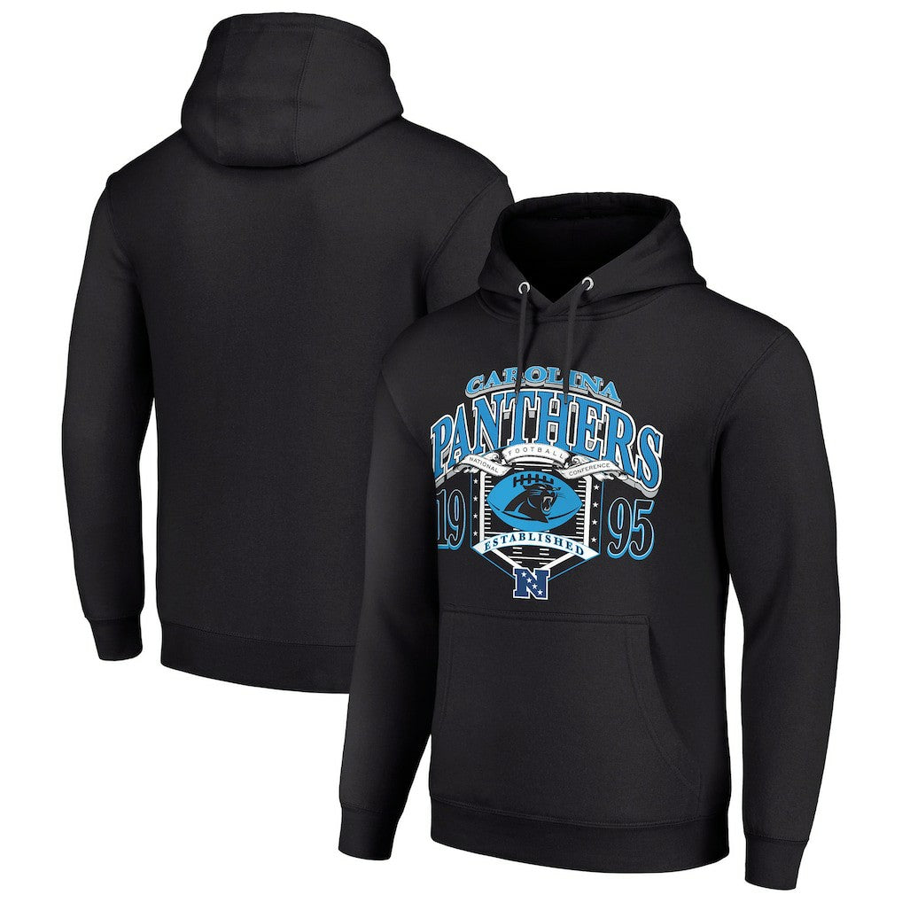 Carolina Panthers Starter 80s Retro Pullover Hoodie - Black Hoodies