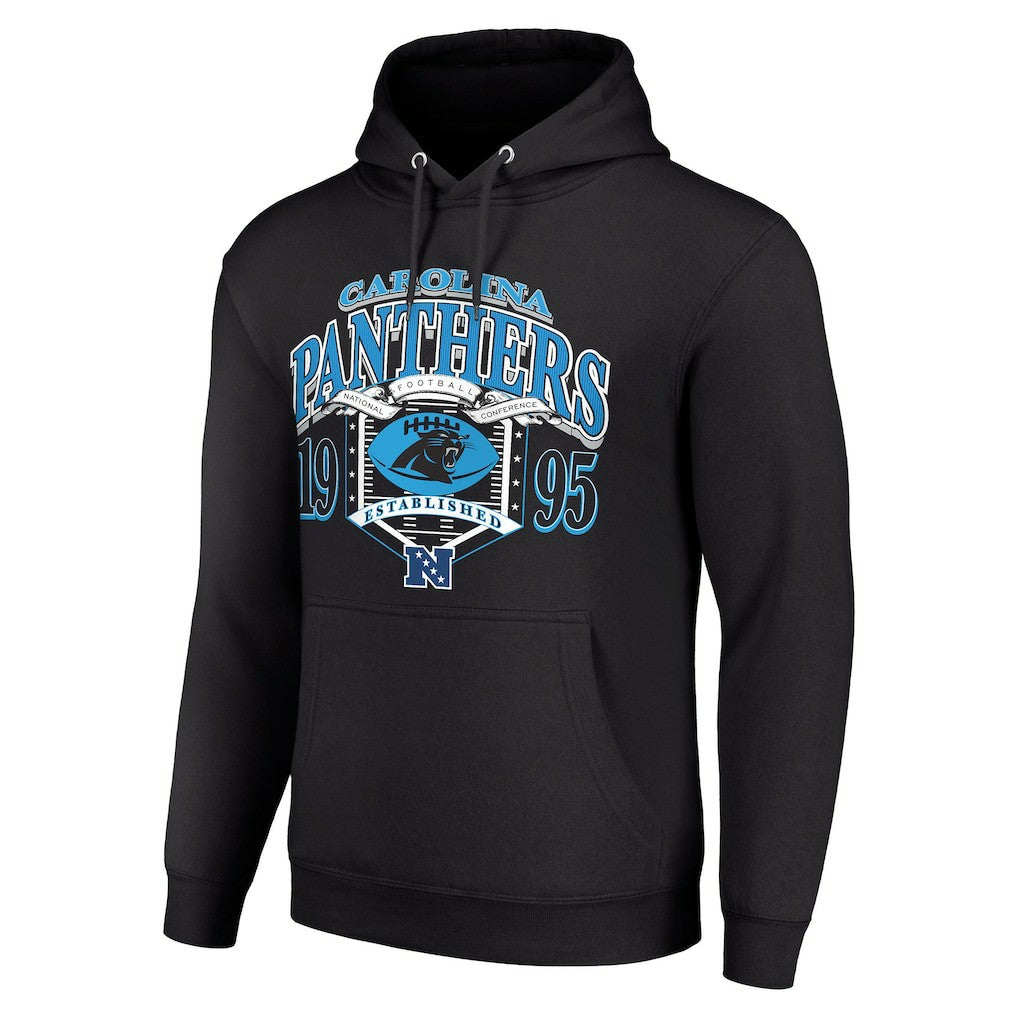 Carolina Panthers Starter 80s Retro Pullover Hoodie - Black Hoodies