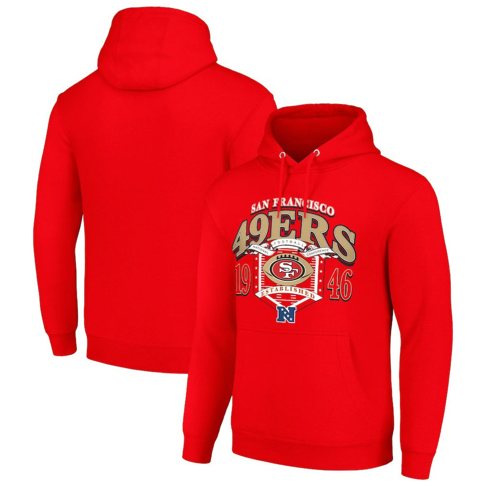 San Francisco 49ers Starter 80s Retro Pullover Hoodie - Scarlet Hoodies