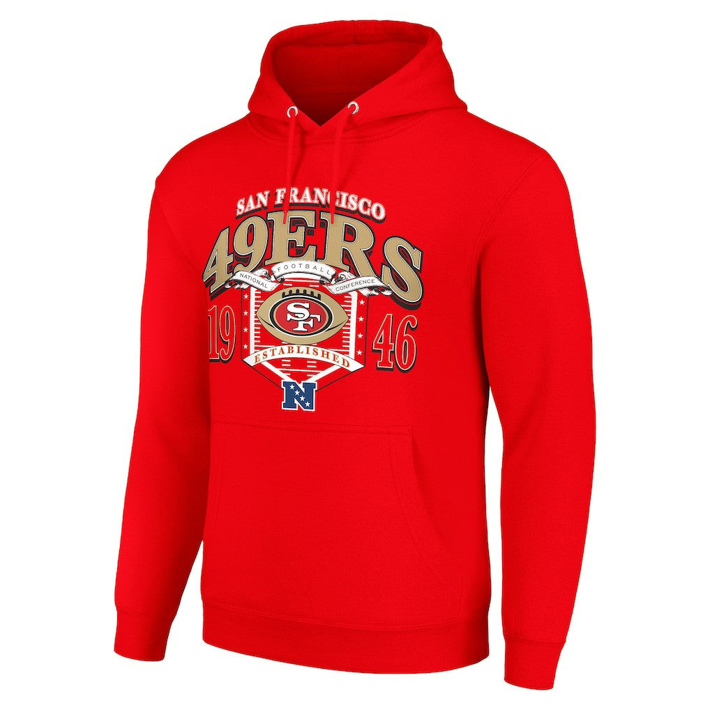 San Francisco 49ers Starter 80s Retro Pullover Hoodie - Scarlet Hoodies