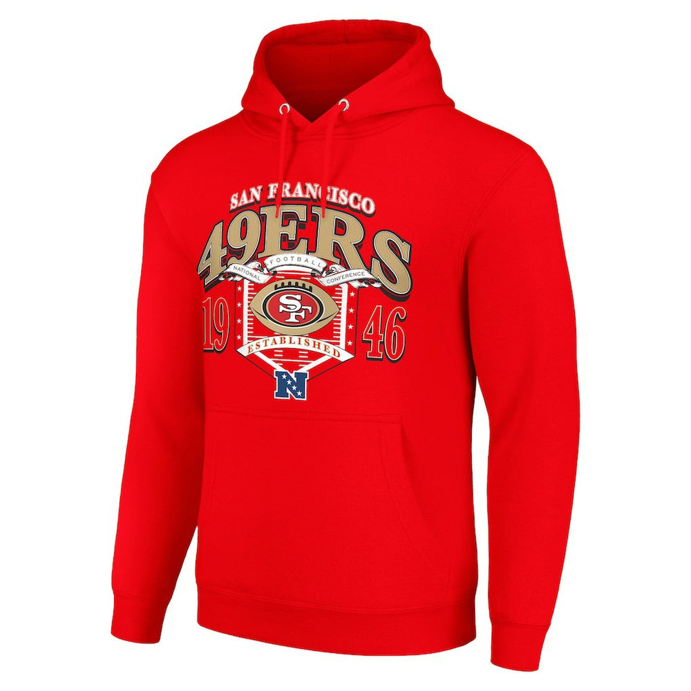 San Francisco 49ers Starter 80s Retro Pullover Hoodie - Scarlet Hoodies