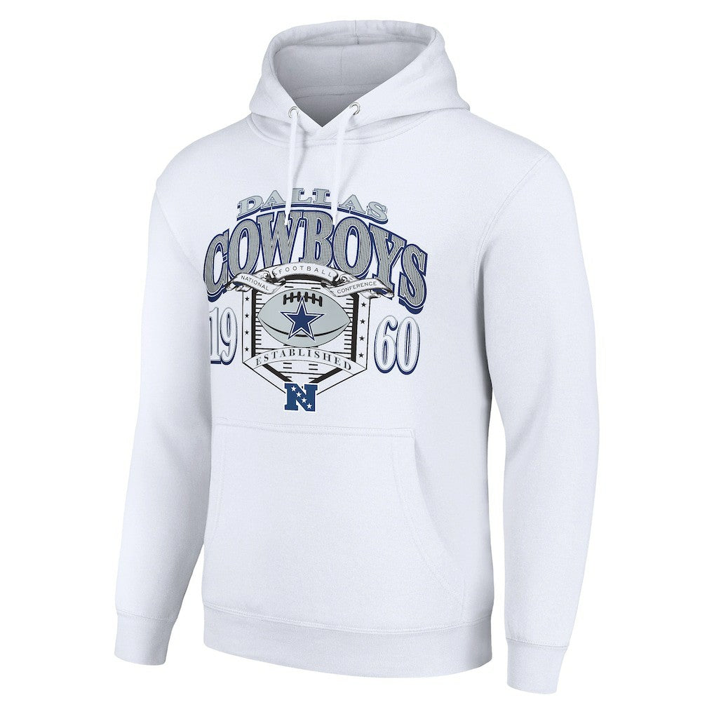 Dallas Cowboys Starter 80s Retro Pullover Hoodie - White Hoodies
