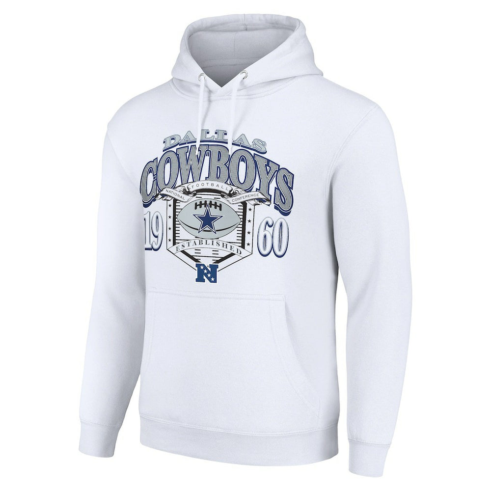 Dallas Cowboys Starter 80s Retro Pullover Hoodie - White Hoodies