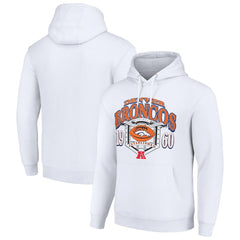 Denver Broncos Starter 80s Retro Pullover Hoodie - White Hoodies