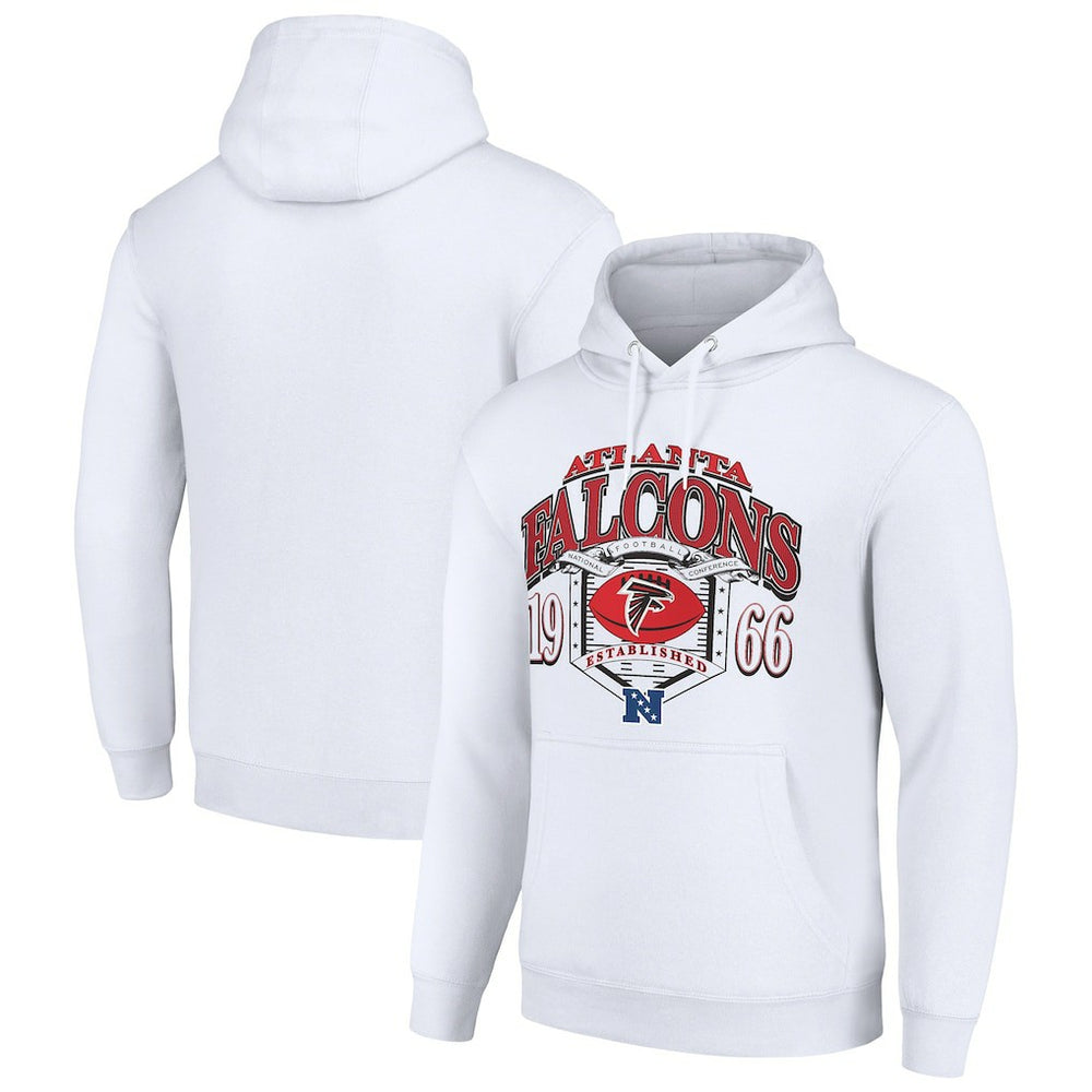 Atlanta Falcons Starter 80s Retro Pullover Hoodie - White Hoodies