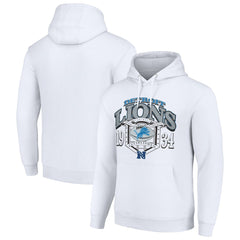 Detroit Lions Starter 80s Retro Pullover Hoodie - White Hoodies