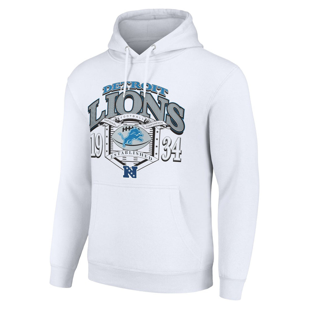 Detroit Lions Starter 80s Retro Pullover Hoodie - White Hoodies