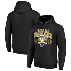 Green Bay Packers Starter 80s Retro Pullover Hoodie - Black Hoodies