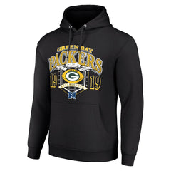Green Bay Packers Starter 80s Retro Pullover Hoodie - Black Hoodies