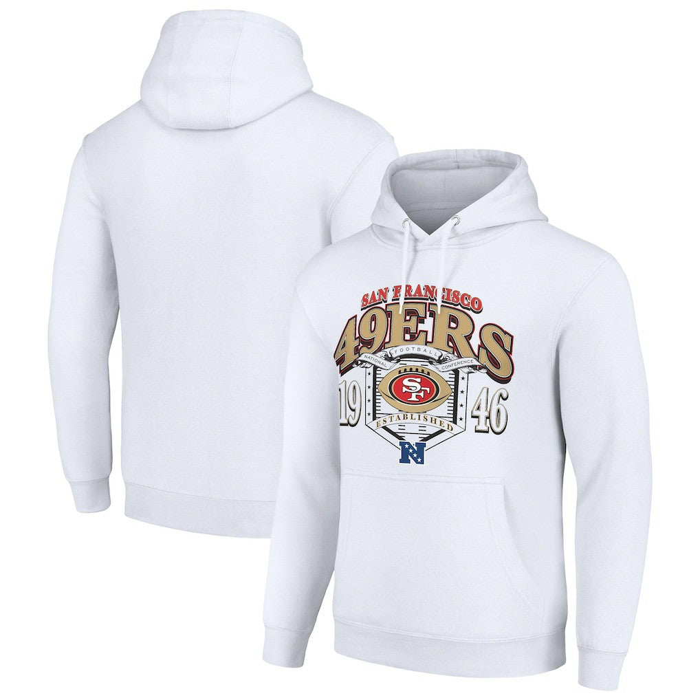 San Francisco 49ers Starter 80s Retro Pullover Hoodie - White Hoodies