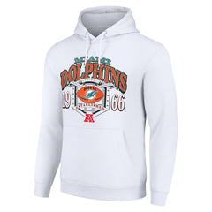 Miami Dolphins Starter 80s Retro Pullover Hoodie - White Hoodies