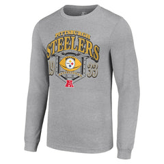 Pittsburgh Steelers Starter Retro Long Sleeve Graphic T-Shirt - Heather Gray T-shirts
