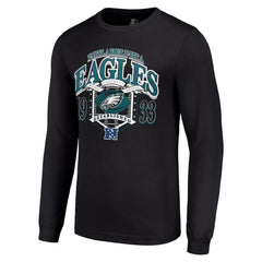 Philadelphia Eagles Starter Retro Long Sleeve Graphic T-Shirt - Black T-shirts