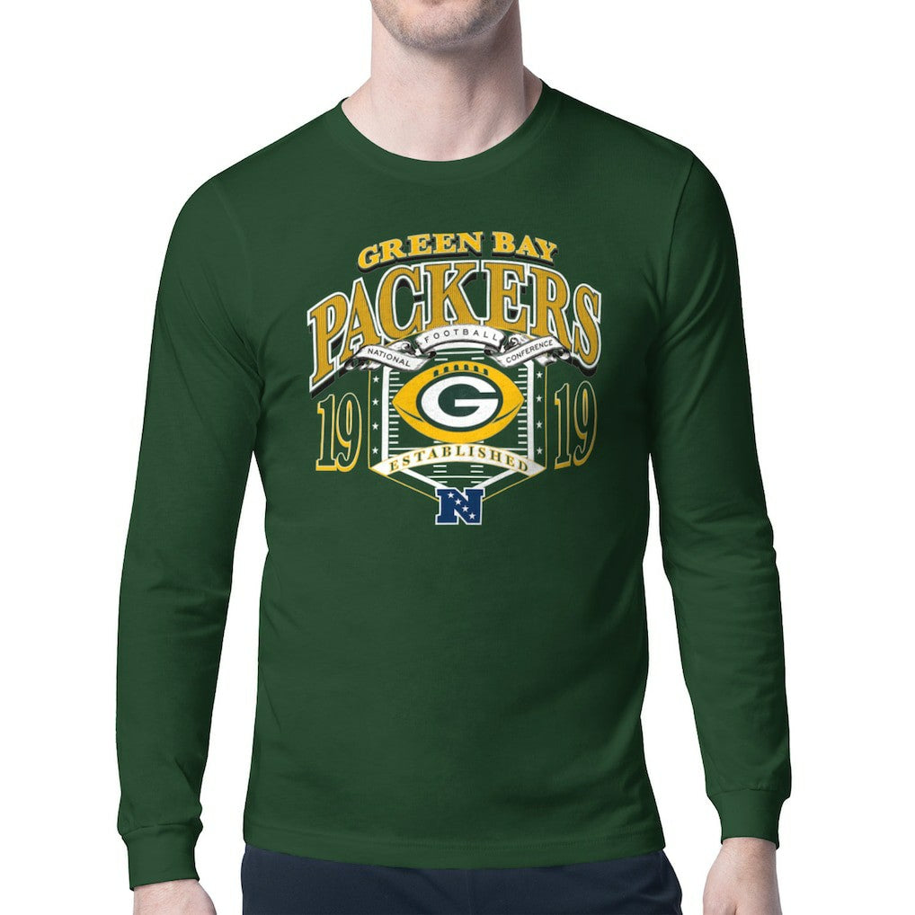 Green Bay Packers Starter Retro Long Sleeve Graphic T-Shirt - Olive T-shirts