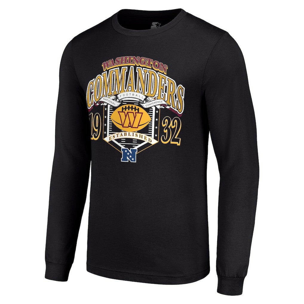 Washington Commanders Starter Retro Long Sleeve Graphic T-Shirt - Black T-shirts