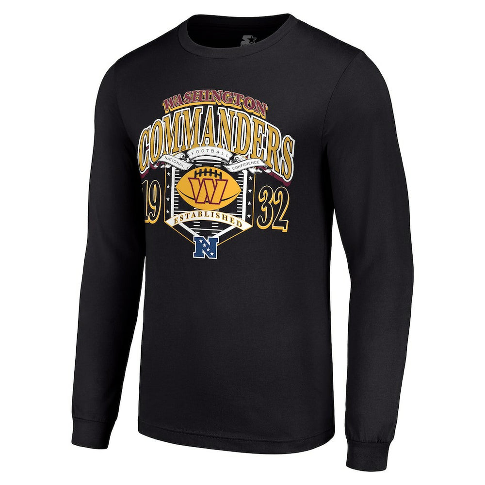 Washington Commanders Starter Retro Long Sleeve Graphic T-Shirt - Black T-shirts