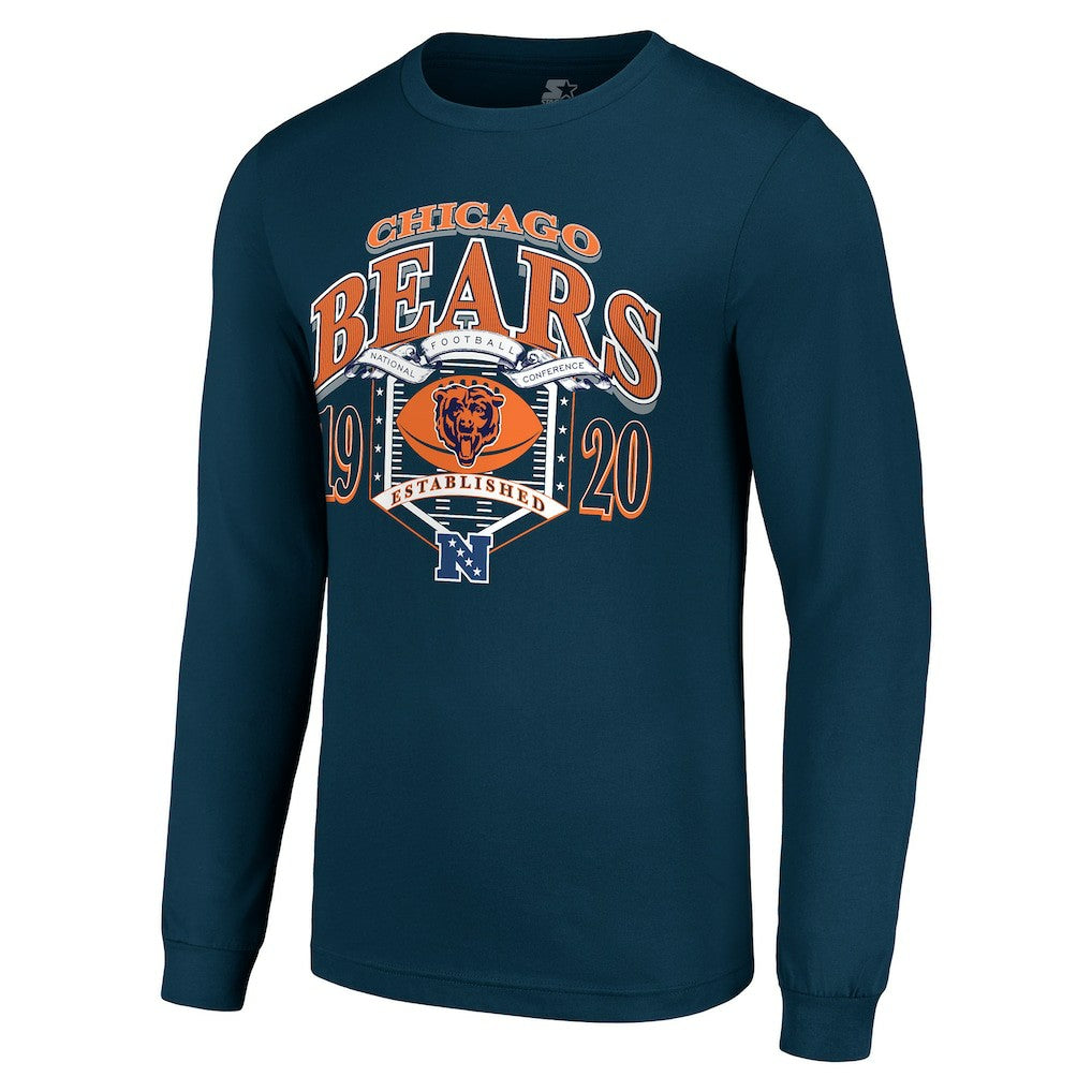 Chicago Bears Starter Retro Long Sleeve Graphic T-Shirt - Navy T-shirts