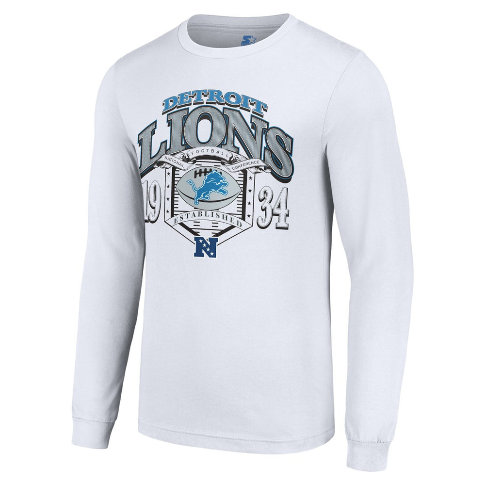 Detroit Lions Starter Retro Long Sleeve Graphic T-Shirt - White T-shirts