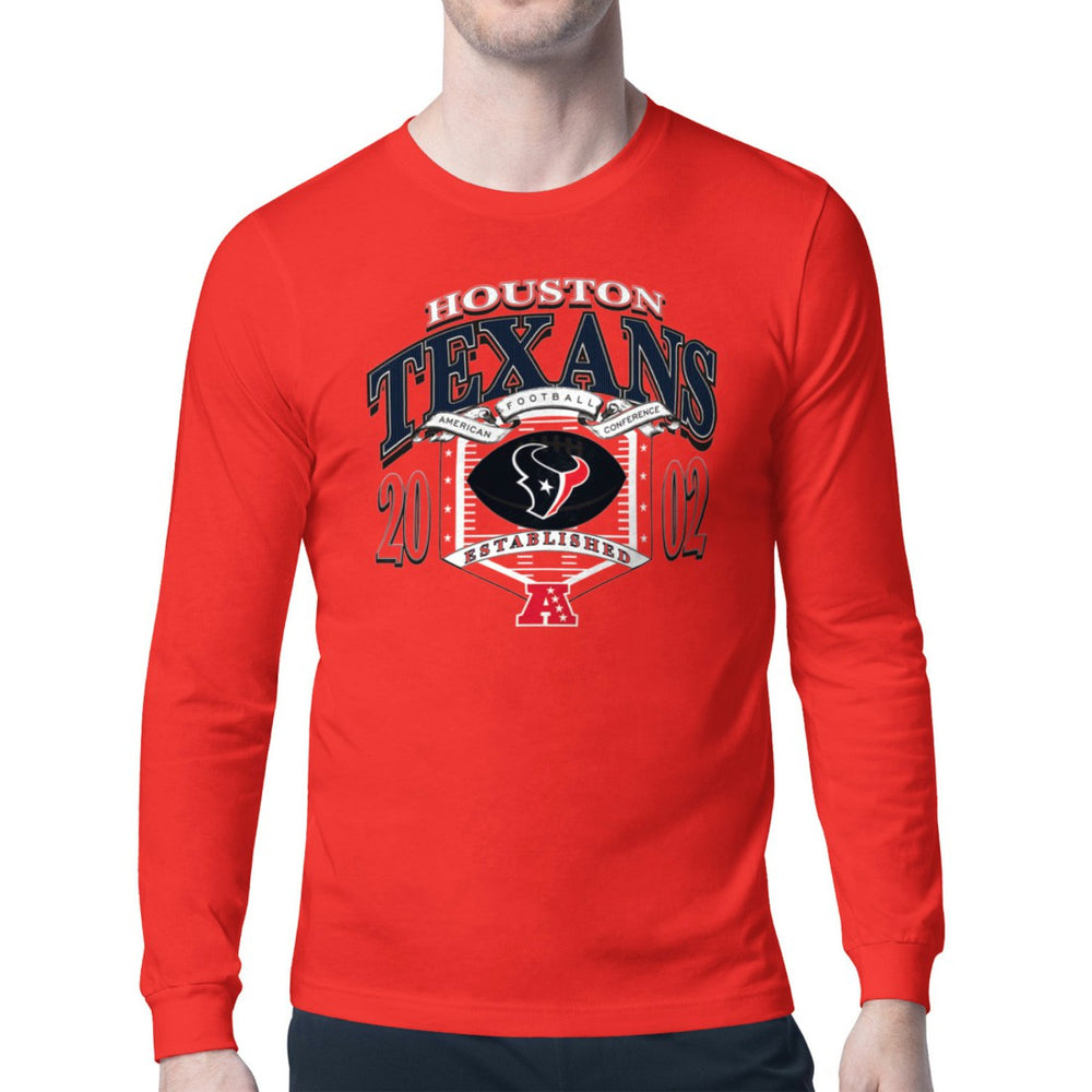 Houston Texans Starter Retro Long Sleeve Graphic T-Shirt - Red T-shirts