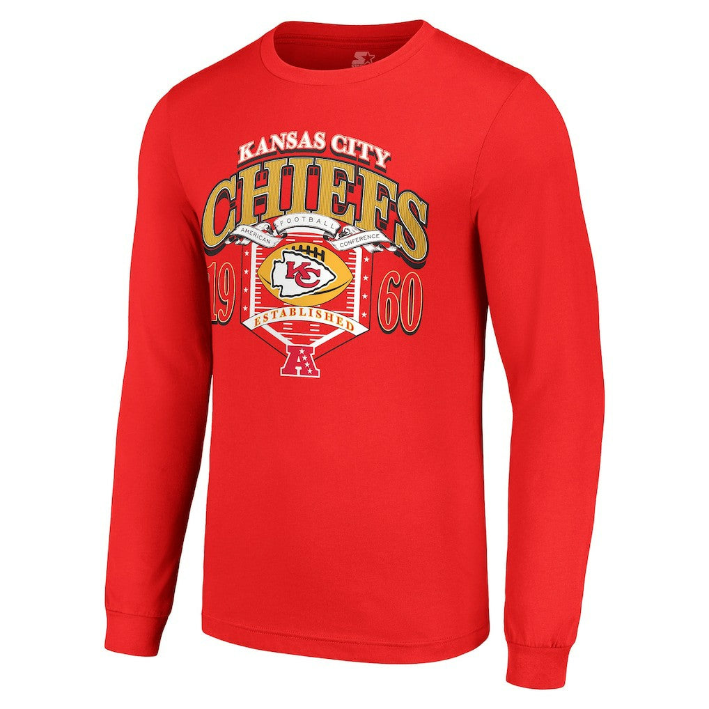 Kansas City Chiefs Starter Retro Long Sleeve Graphic T-Shirt - Red T-shirts