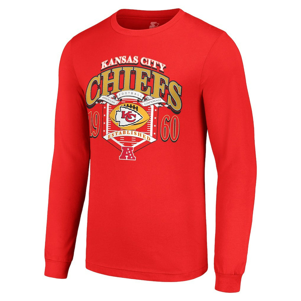 Kansas City Chiefs Starter Retro Long Sleeve Graphic T-Shirt - Red T-shirts