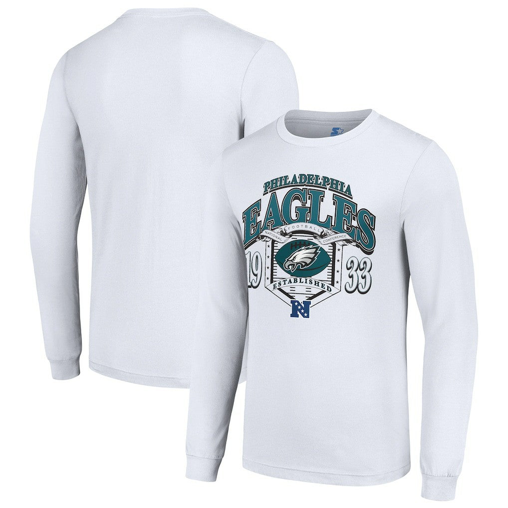 Philadelphia Eagles Starter Retro Long Sleeve Graphic T-Shirt - White T-shirts