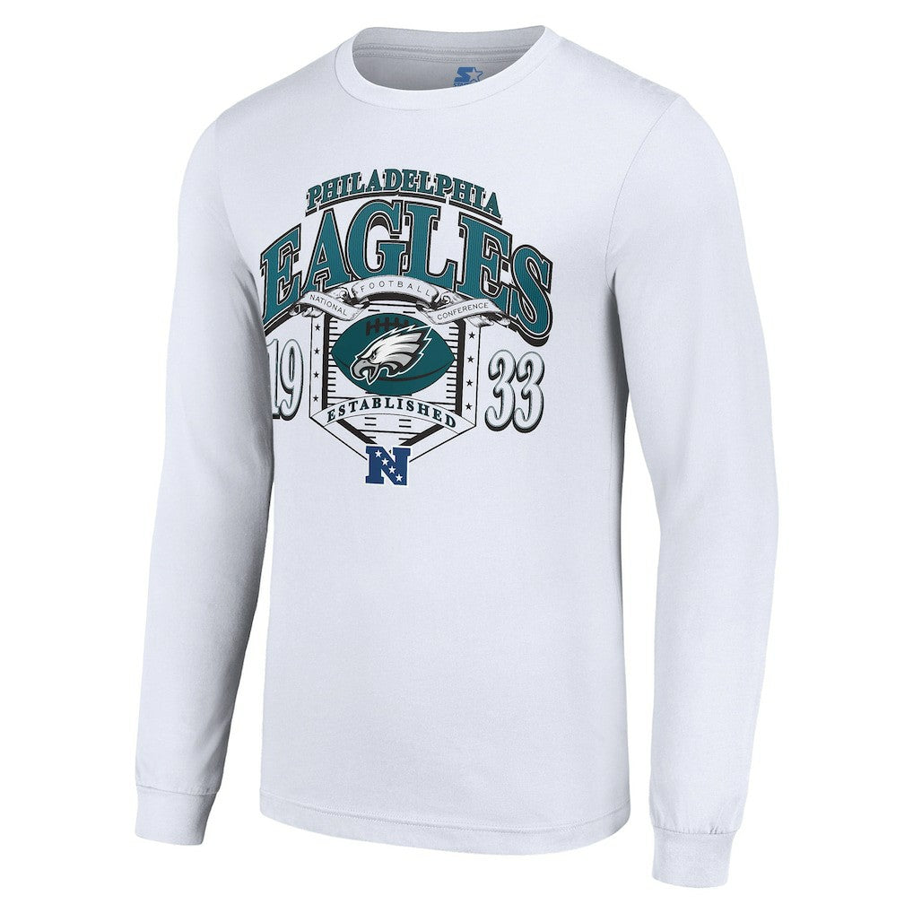 Philadelphia Eagles Starter Retro Long Sleeve Graphic T-Shirt - White T-shirts