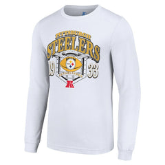 Pittsburgh Steelers Starter Retro Long Sleeve Graphic T-Shirt - White T-shirts