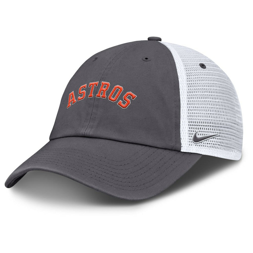Houston Astros Nike Wordmark Club Adjustable Trucker Hat - Gray Hats