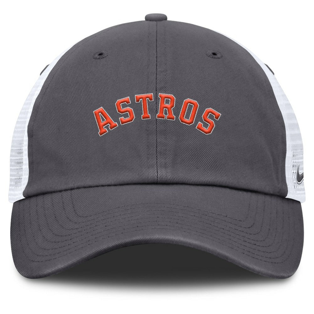 Houston Astros Nike Wordmark Club Adjustable Trucker Hat - Gray Hats