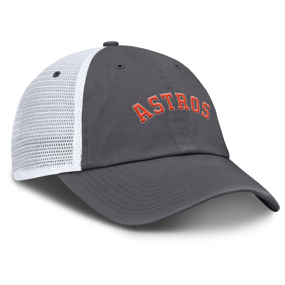 Houston Astros Nike Wordmark Club Adjustable Trucker Hat - Gray Hats