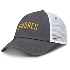 San Diego Padres Nike Wordmark Club Adjustable Trucker Hat - Gray Hats