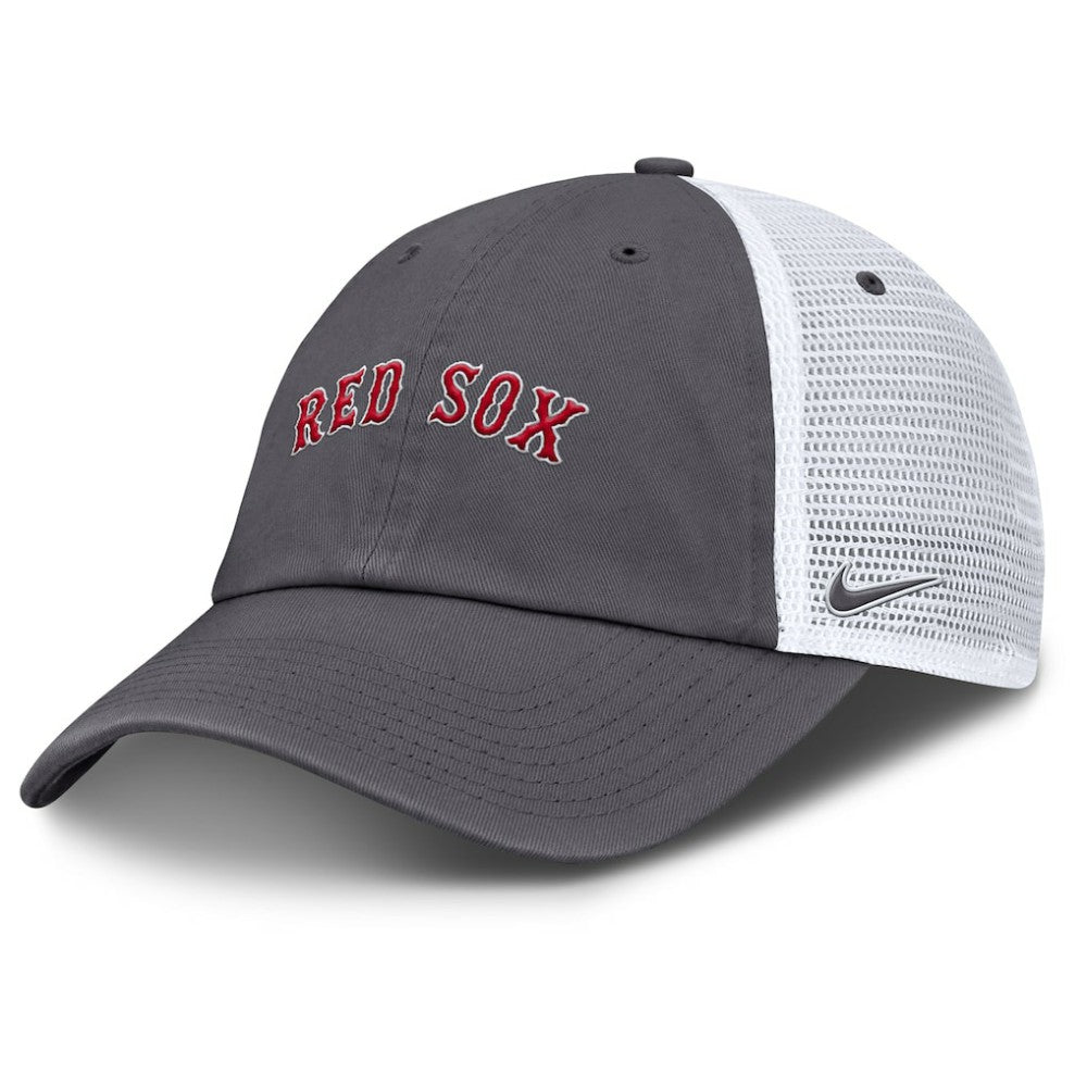 Boston Red Sox Nike Wordmark Club Adjustable Trucker Hat - Gray Hats
