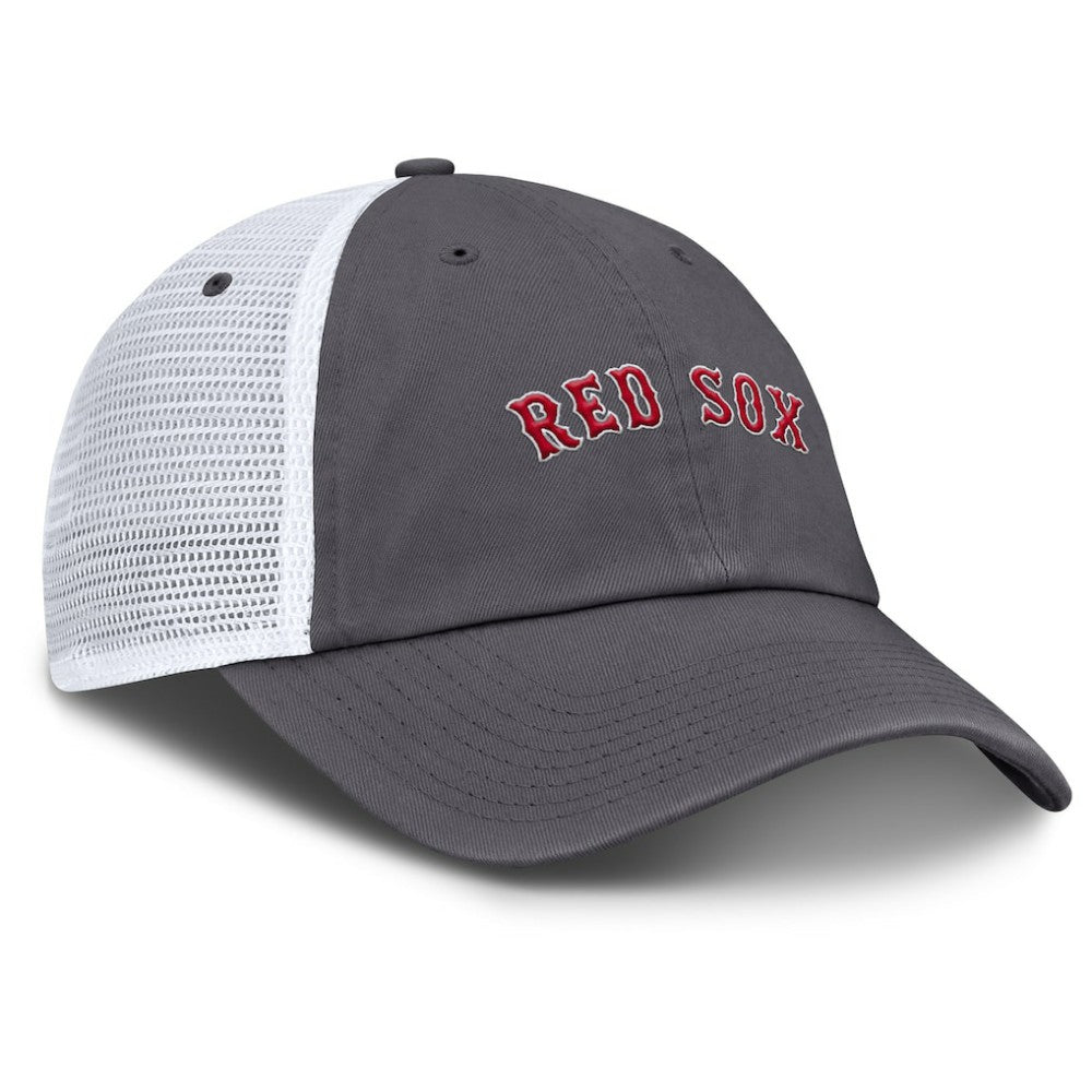Boston Red Sox Nike Wordmark Club Adjustable Trucker Hat - Gray Hats