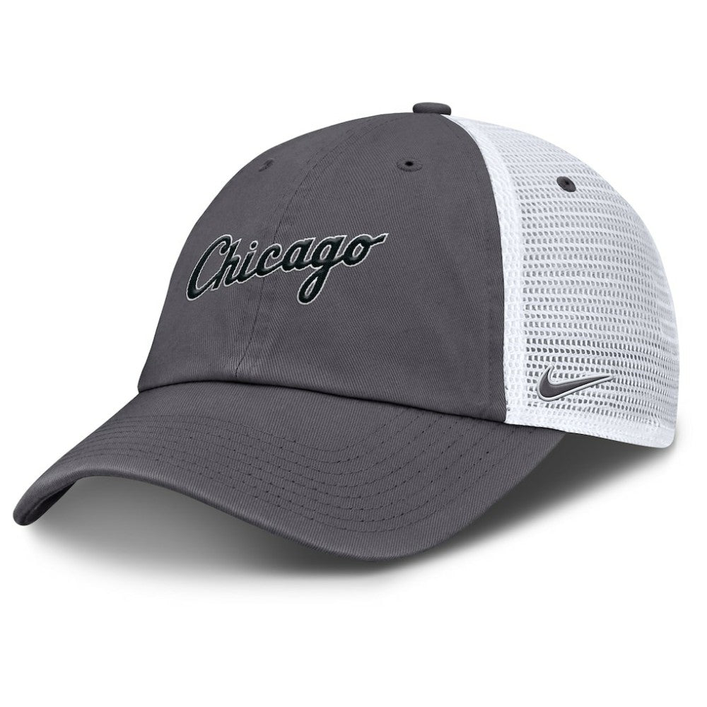 Chicago White Sox Nike Wordmark Club Adjustable Trucker Hat - Gray Hats