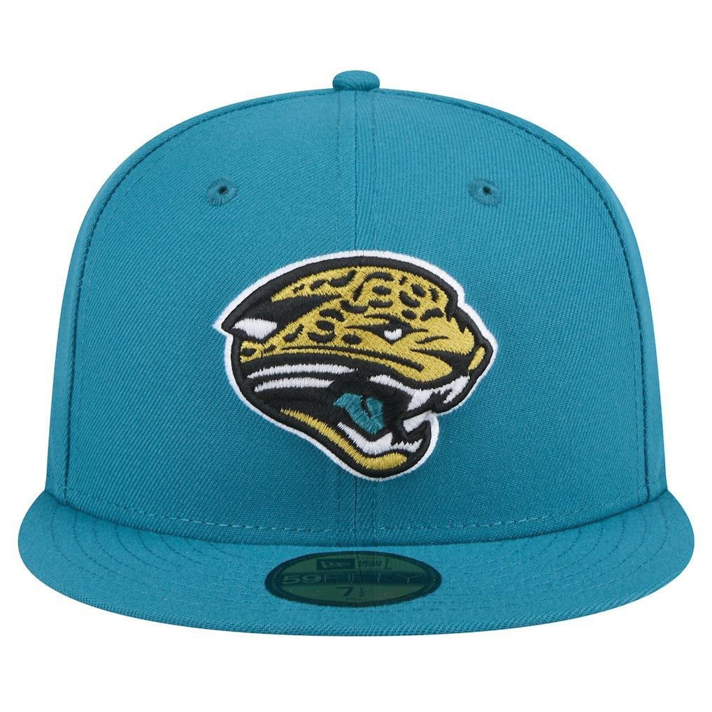 Jacksonville Jaguars New Era Throwback Logo Omaha 59FIFTY Fitted Hat - Teal Hats