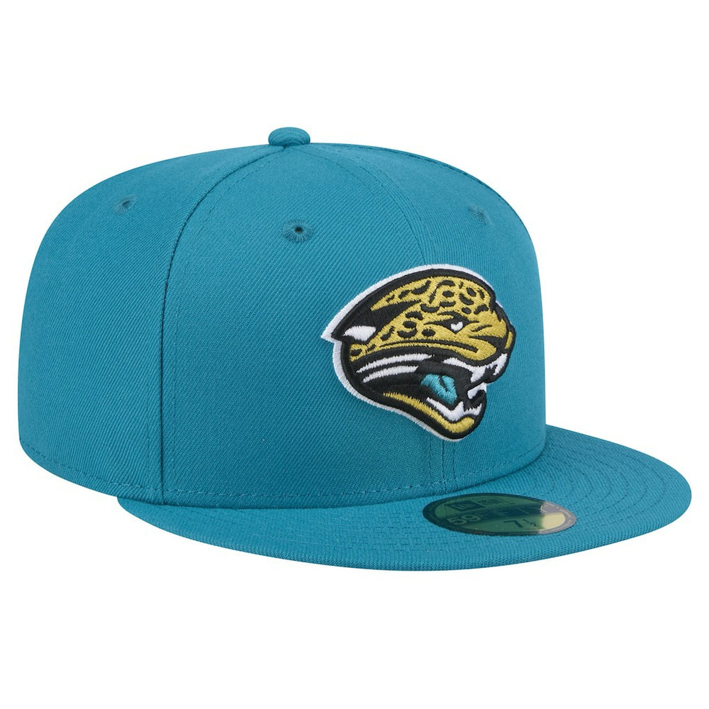 Jacksonville Jaguars New Era Throwback Logo Omaha 59FIFTY Fitted Hat - Teal Hats