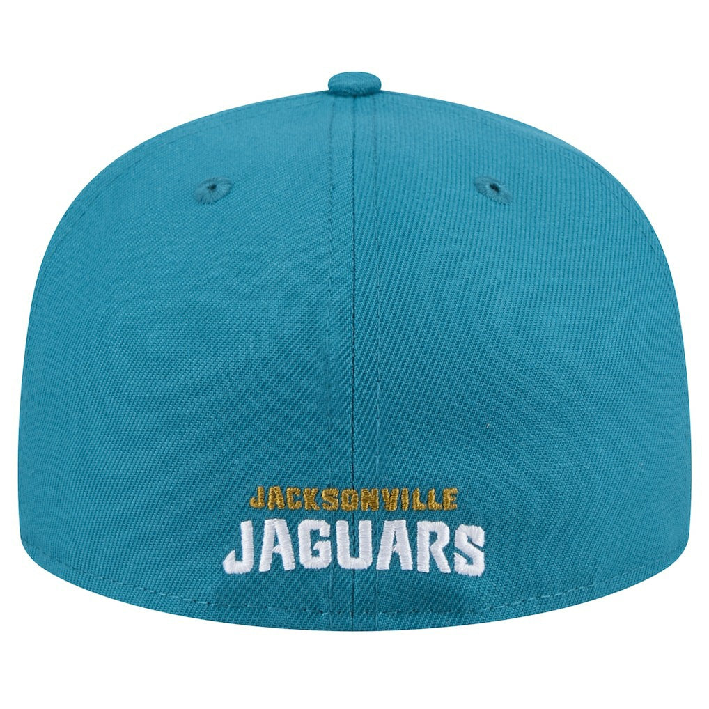 Jacksonville Jaguars New Era Throwback Logo Omaha 59FIFTY Fitted Hat - Teal Hats