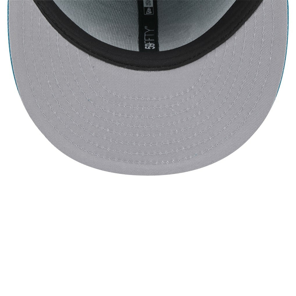 Jacksonville Jaguars New Era Throwback Logo Omaha 59FIFTY Fitted Hat - Teal Hats