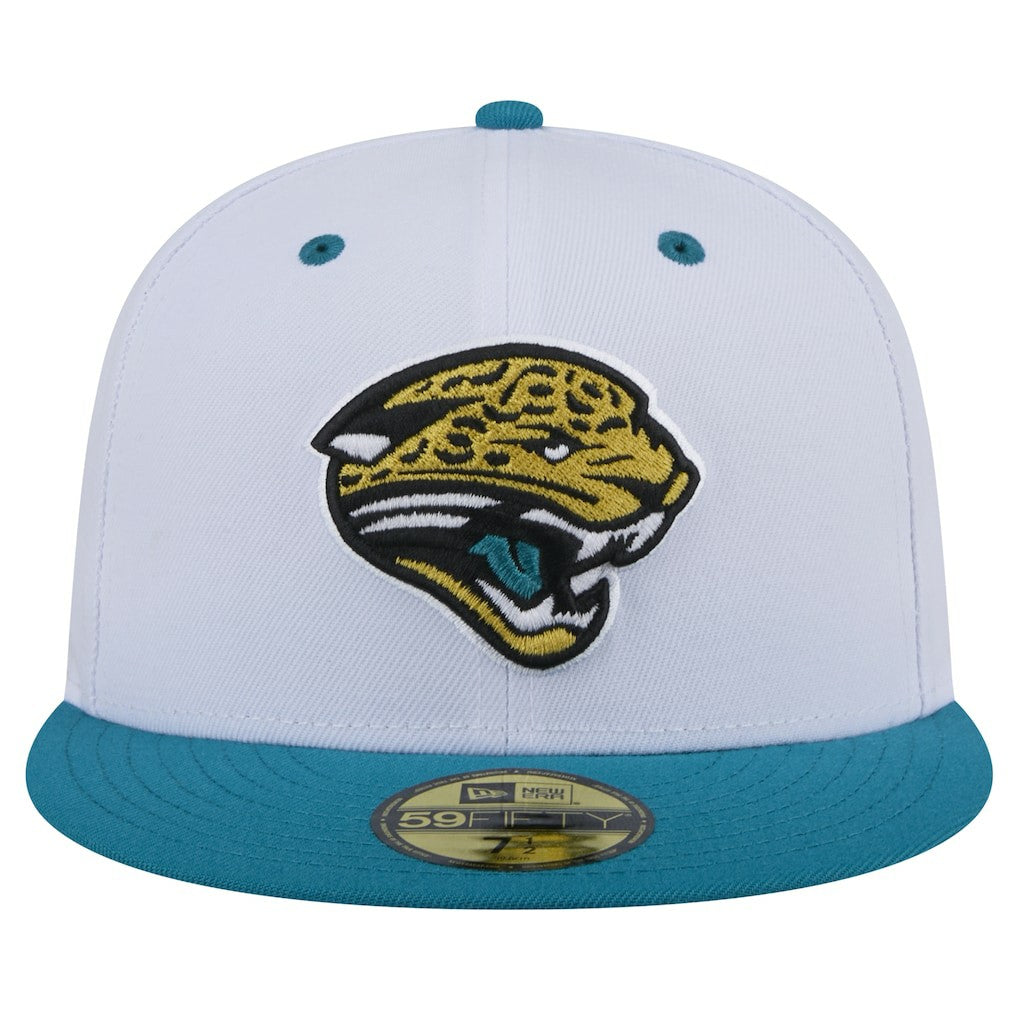 Jacksonville Jaguars New Era Throwback Logo Flipside Two-Tone 59FIFTY Fitted Hat - White/Teal Hats