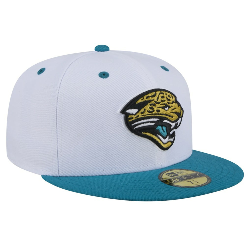 Jacksonville Jaguars New Era Throwback Logo Flipside Two-Tone 59FIFTY Fitted Hat - White/Teal Hats