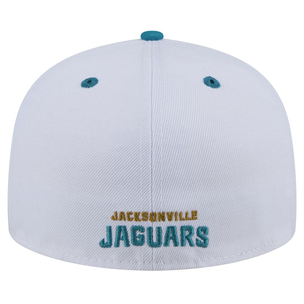 Jacksonville Jaguars New Era Throwback Logo Flipside Two-Tone 59FIFTY Fitted Hat - White/Teal Hats