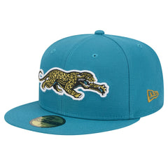 Jacksonville Jaguars New Era Throwback Crawl Omaha 59FIFTY Fitted Hat - Teal Hats
