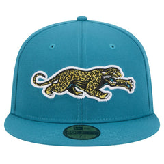 Jacksonville Jaguars New Era Throwback Crawl Omaha 59FIFTY Fitted Hat - Teal Hats
