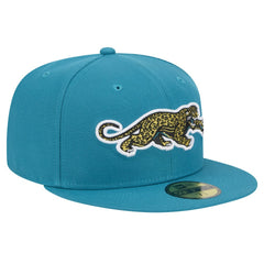 Jacksonville Jaguars New Era Throwback Crawl Omaha 59FIFTY Fitted Hat - Teal Hats