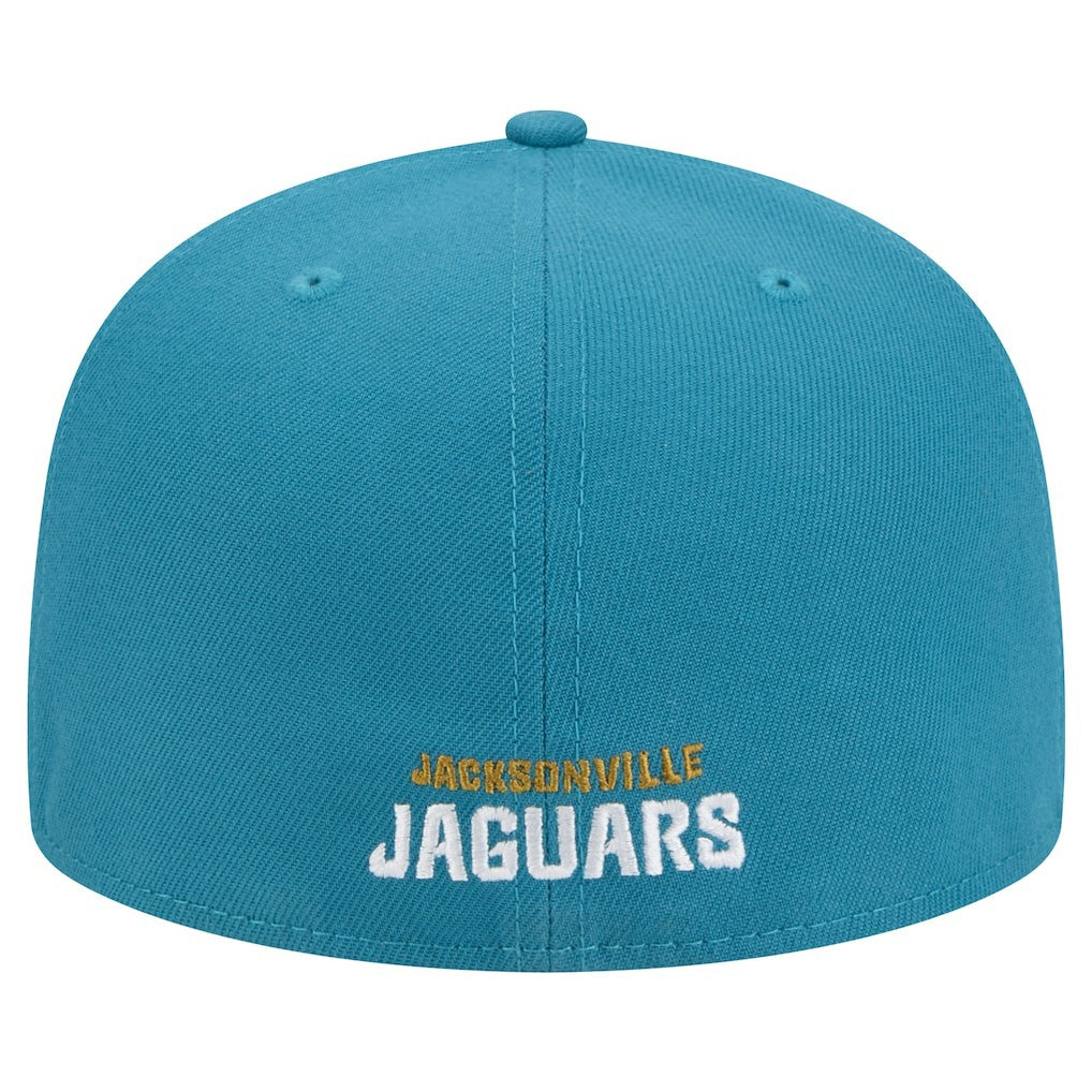 Jacksonville Jaguars New Era Throwback Crawl Omaha 59FIFTY Fitted Hat - Teal Hats