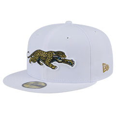 Jacksonville Jaguars New Era Throwback Crawl Omaha 59FIFTY Fitted Hat - White Hats