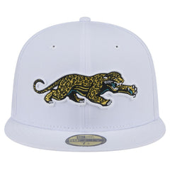 Jacksonville Jaguars New Era Throwback Crawl Omaha 59FIFTY Fitted Hat - White Hats