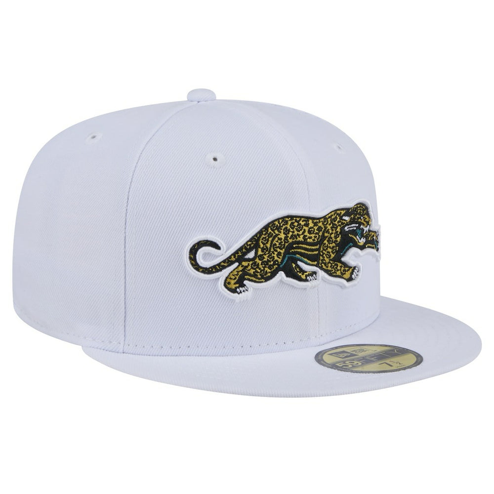 Jacksonville Jaguars New Era Throwback Crawl Omaha 59FIFTY Fitted Hat - White Hats